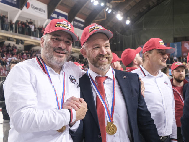 hokej, oslavy titulu, banska bystrica,, Dan ceman,