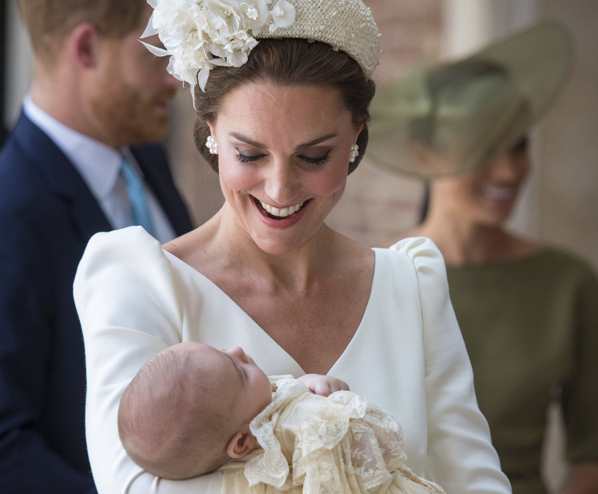 Záber z 9. júla 2018 z krstín prnca Louisa, najmladšieho potomka princa Williama a jeho manželky Kate, vojvodkyne z Cambridge.