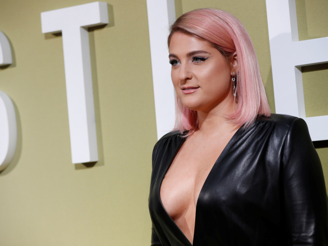 Speváčka Meghan Trainor sa predviedla v koženom overale s hlbokým výstrihom. 