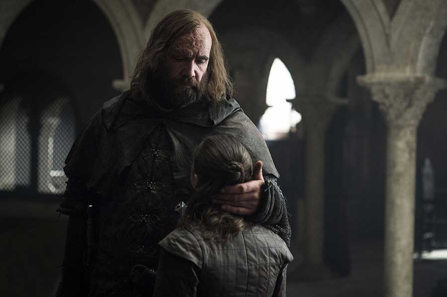 Jeden z vrcholov piatej epizódy. Clegane presvedčil Aryu, aby sa vzdala svojho zoznamu smrti a dala šancu životu.