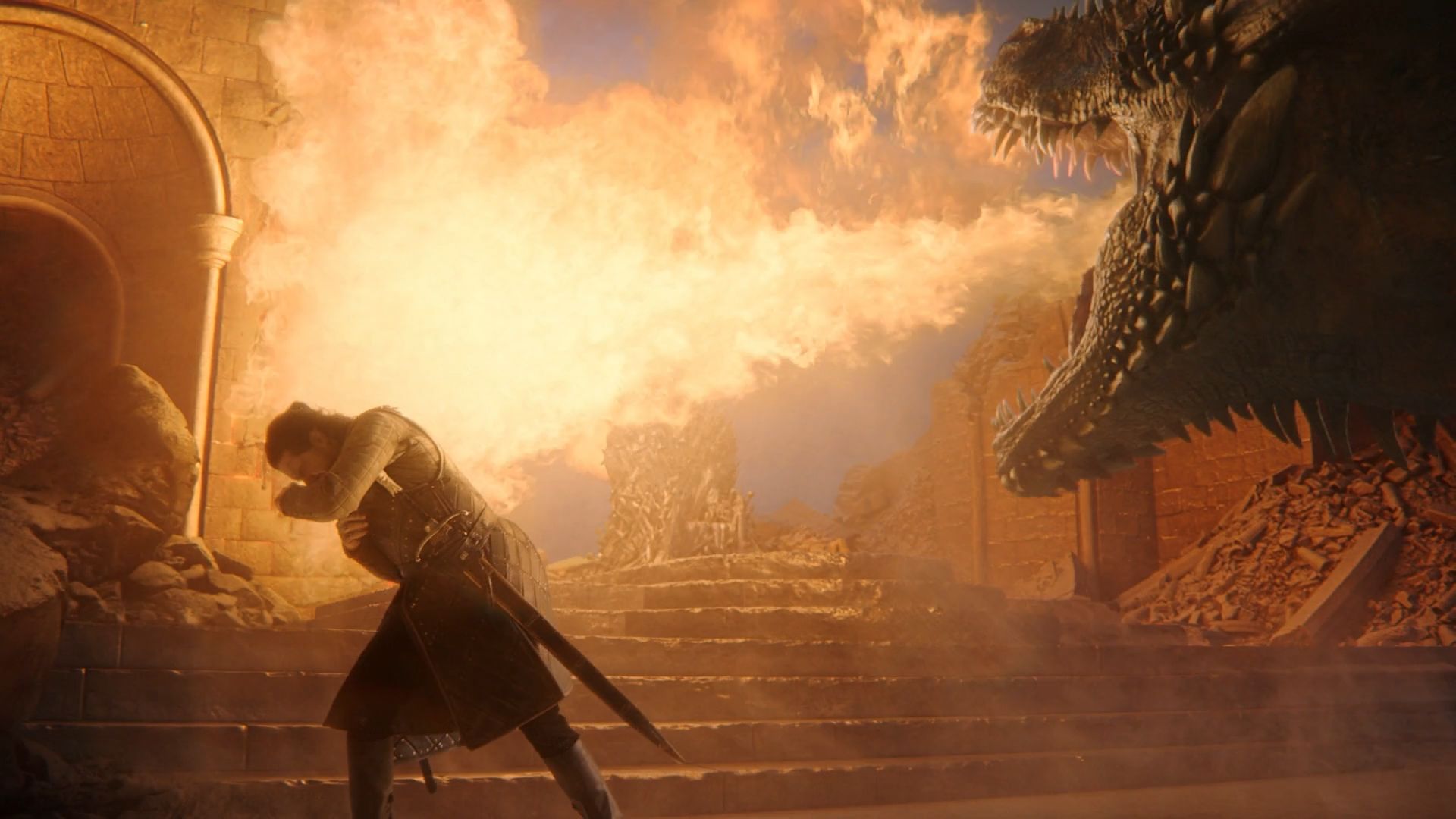 Po smrti Daenerys Drogon zničil Železný trón ako symbol prehnitého a smrtiaceho systému.