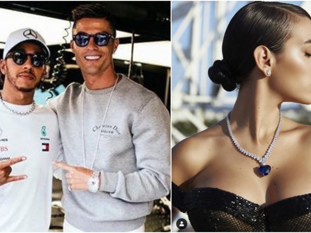 Cristiano Ronaldo, Lewis Hamilton, Georgina Rodriguez