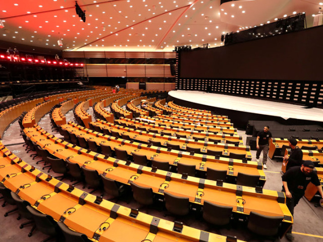 Európsky parlament, Brusel, Belgicko. EP, eurovoľby