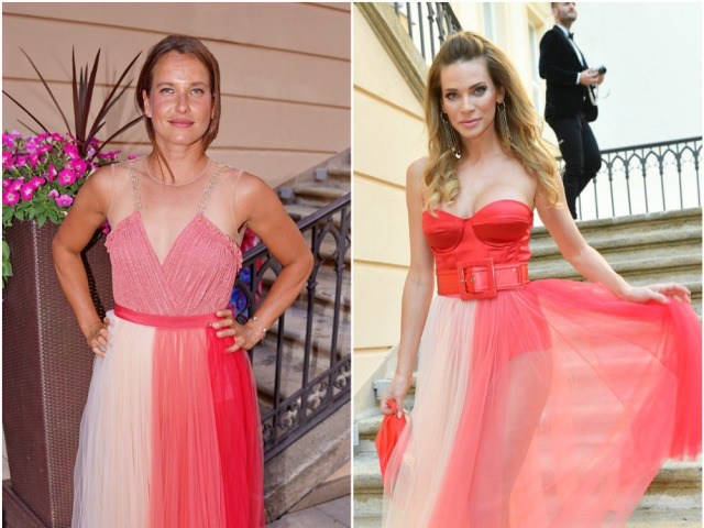 Slovenská modelka Andrea Verešová (vpravo) a tenistka Barbora Strýcová.