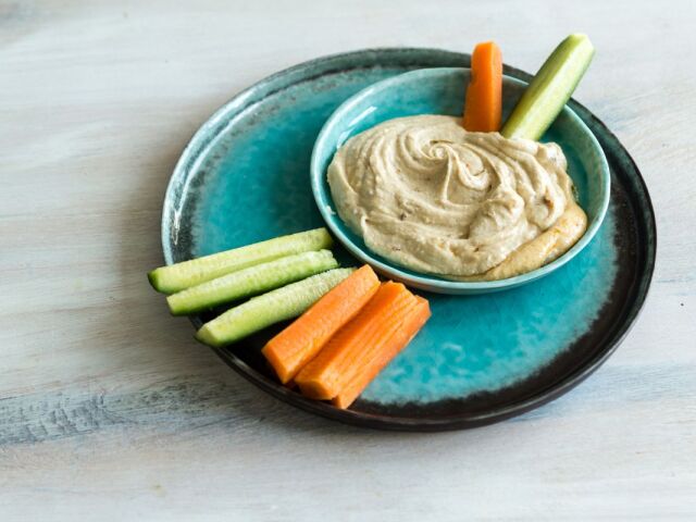 hummus, zelenina