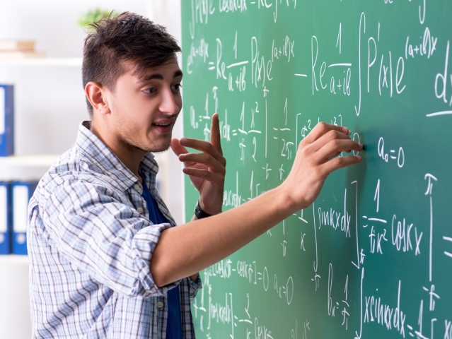 veda, vedec, škola, študent, tabuľa, matematika, vzorec