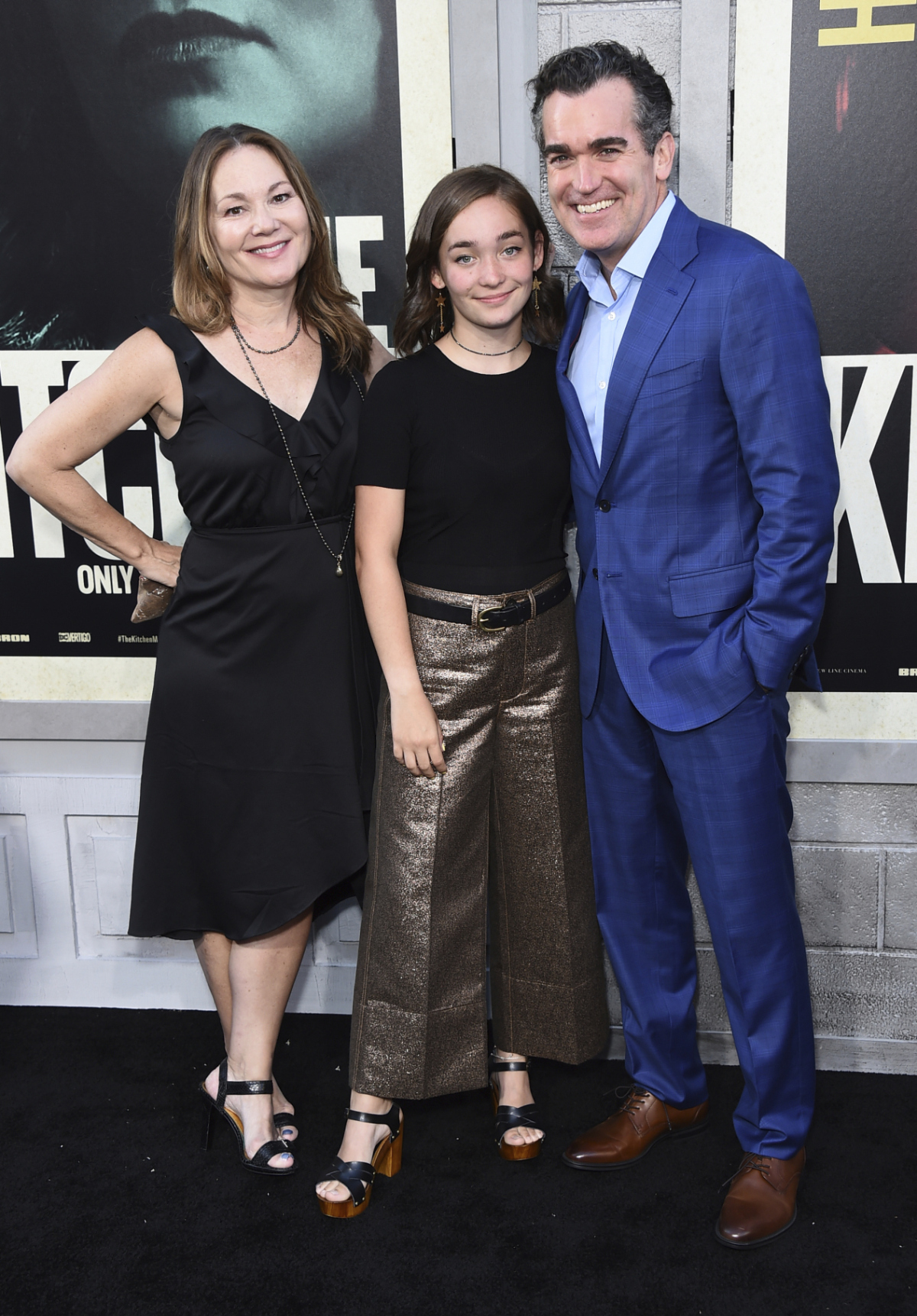 Herec Brian d'Arcy James s manželkou Jennifer Prescottovou a dcérou Grace James.