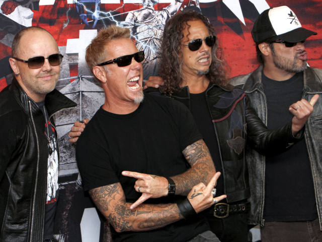 Členovia skupiny Metallica na zábere z roku 2012.