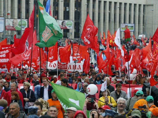 Rusko Protest komunisti vlajky
