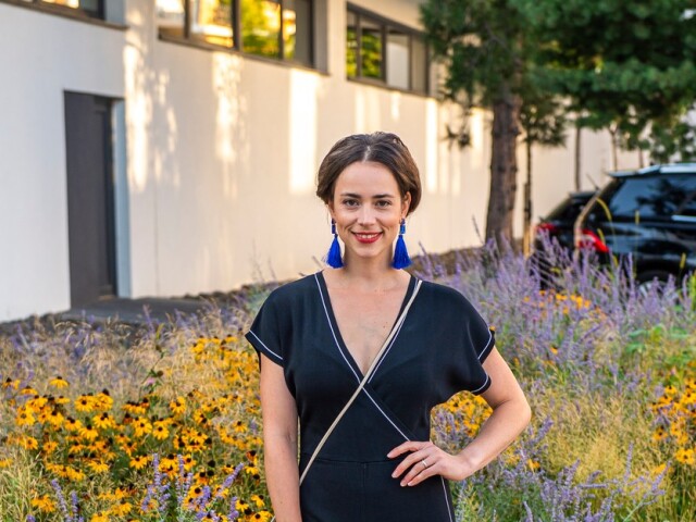 Herečka Gabriela Marcinková na párty televíznej stanice JOJ. 