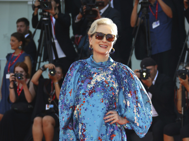 Herečka Meryl Streep na premiére filmu The Laundromat v Benátkach. 