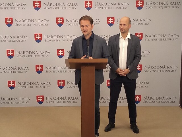Igor Matovič a Gábor Grendel z hnutia OĽaNO