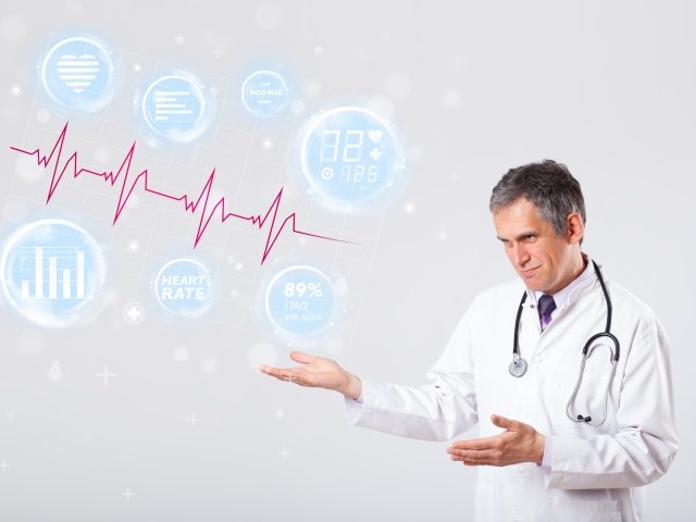 lekár, doktor, tlak, srdce, EKG, pulz