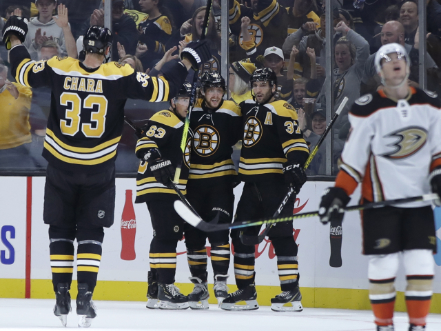 Zdeno Chára, Brad Marchand, David Pastrňák, Patrice Bergeron