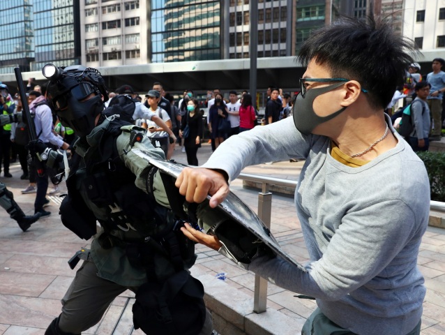 HONGKONG PROTEST demonštrácia, polícia