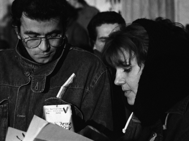 Ľuba Blaškovičová /Peter Rašev / protest / 1989 / November /
