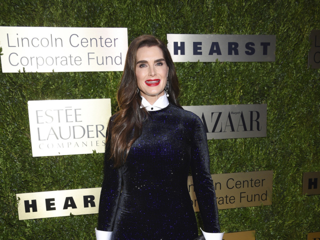 Herečka a modelka Brooke Shields sa tiež objavila na newyorskom módnom gala. 