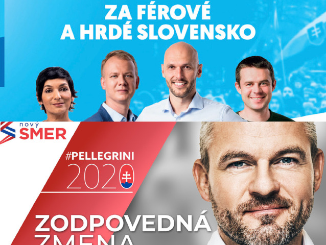 kampaň, voľby, bilbordy, Smer, PS/Spolu