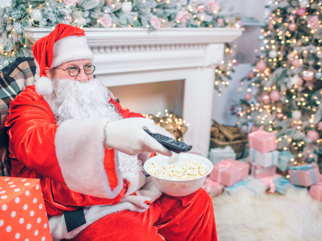 vianoce, santa claus, tv, televízor, televízia, sviatky,