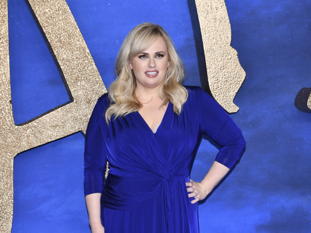 Herečka Rebel Wilson v piatok 13. decembra uviedla film Cats. V modrých šatách.