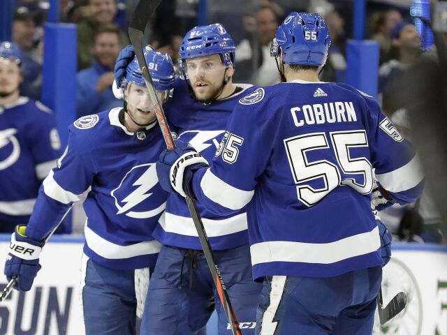 Erik Černák, Steven Stamkos, Braydon Coburn