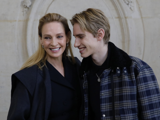 Herečka Uma Thurman a jej syn Levon Thurman-Hawke.
