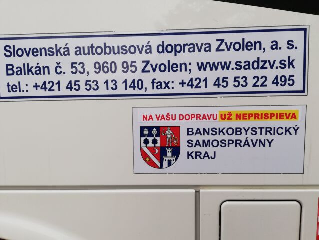 Zvolen / Banská Bystrica / SAD / autobus / nálepka /