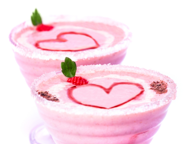 smoothie, maliny, valentín