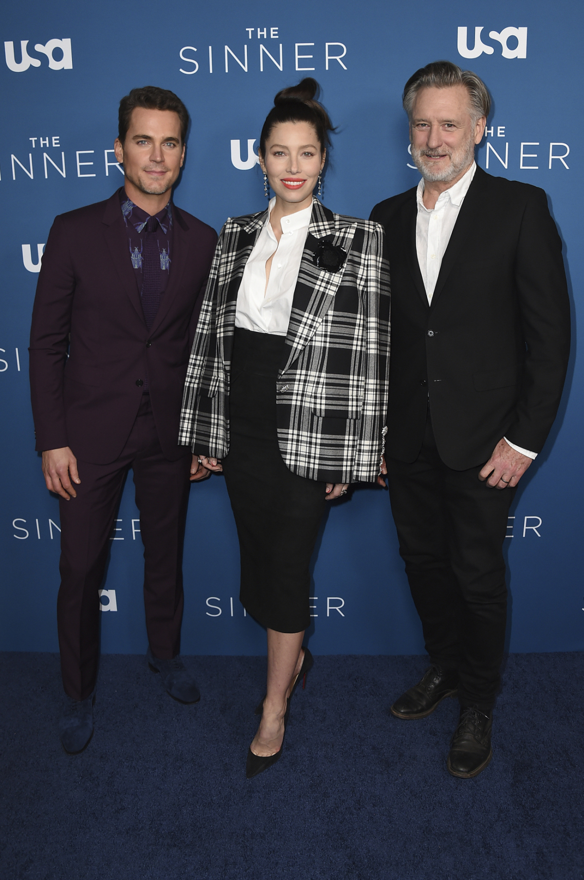 Zľava: Herec Matt Bomer, herečka Jessica Biel a herec Bill Pullman na premiére tretej série seriálu The Sinner.