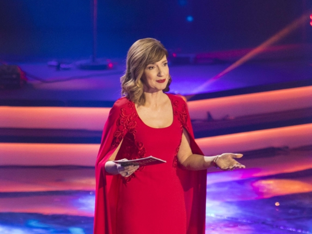 Moderátorka večera Jarmila Lajčáková-Hargašová počas 23. ročníka oceňovania osobností Slovenska za rok 2019 Krištáľové krídlo.