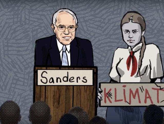 Sanders / Thunbergová / prank /