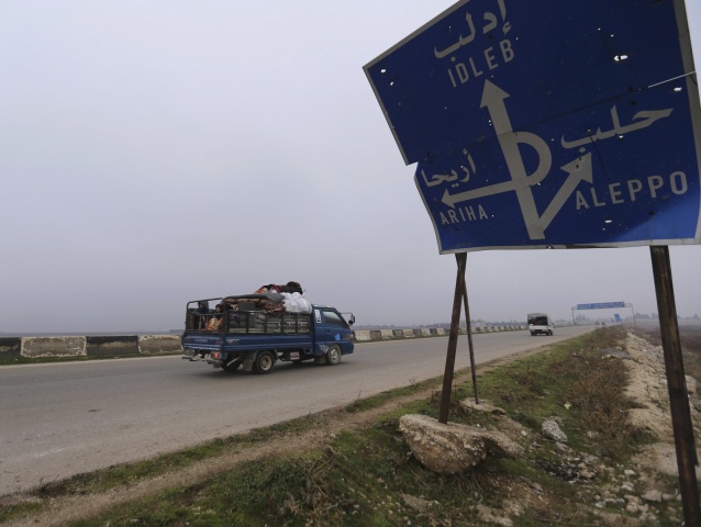 Sýria / cesta / Aleppo / Idlib / značka / Diaľnica M5 /