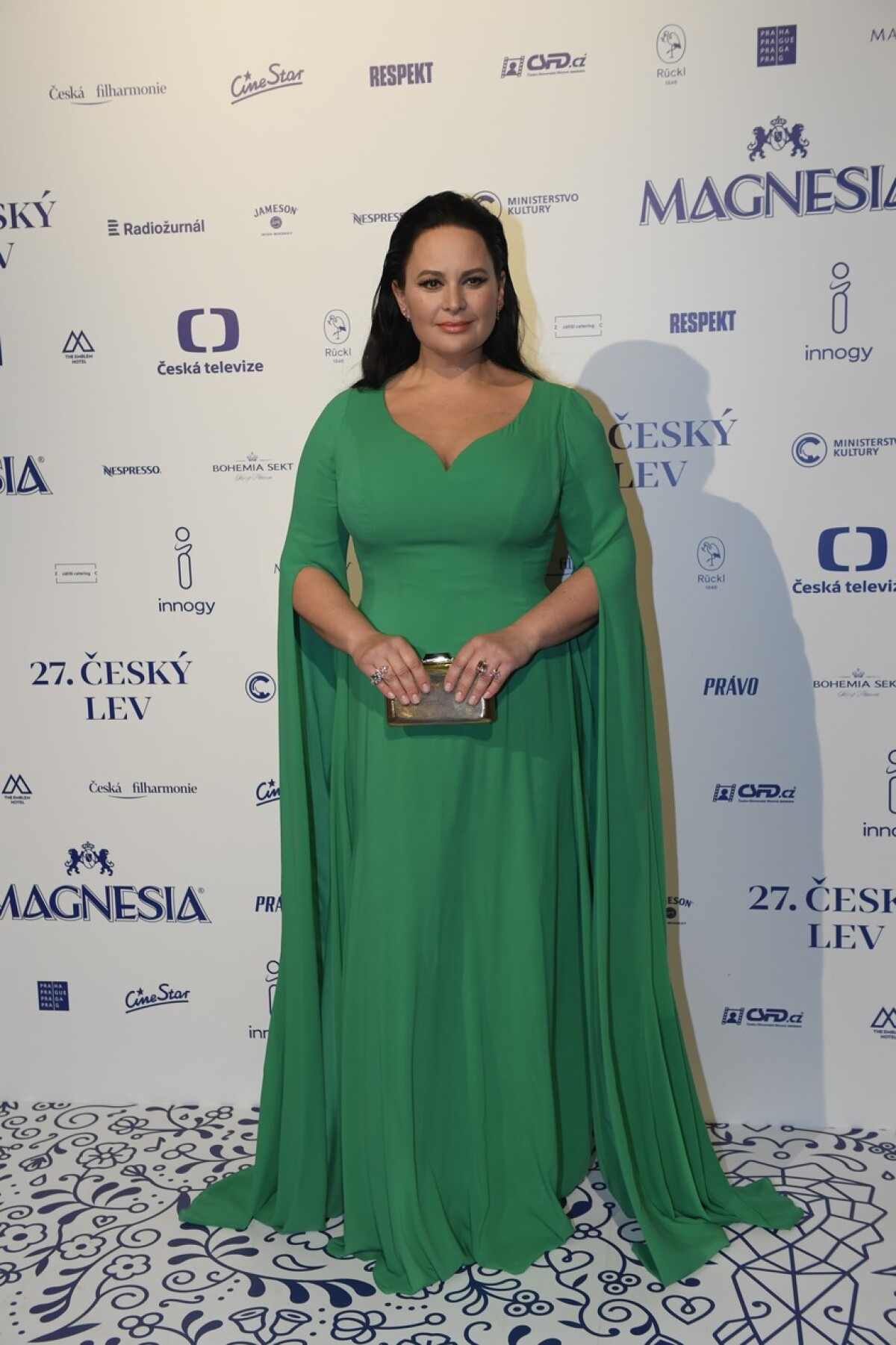 Herečka Jitka Čvančarová na vyhlásení cien Český lev. 