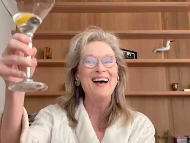 Herečka Meryl Streep vo vystúpení na počesť Stephena Sondheima. 