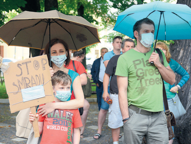 Levoča, zápach, protest