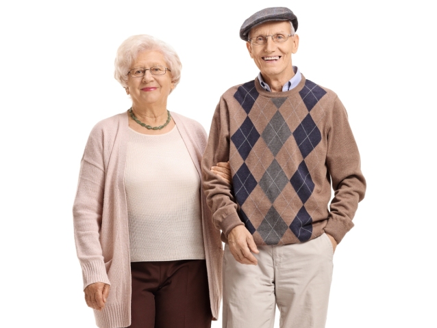 seniori, dôchodcovia, manželia, úsmev