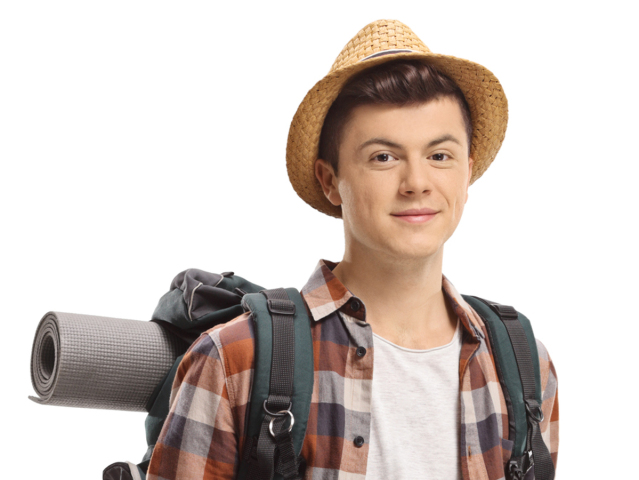 chlapec, turista, výlet, cestovanie