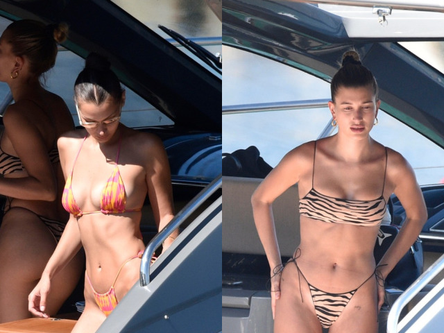 Modelka Hailey Bieber Baldwin (vpravo) a Bella Hadid. 