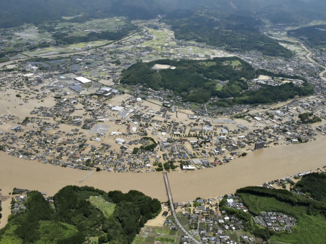Japonsko Počasie Dážď Záplavy