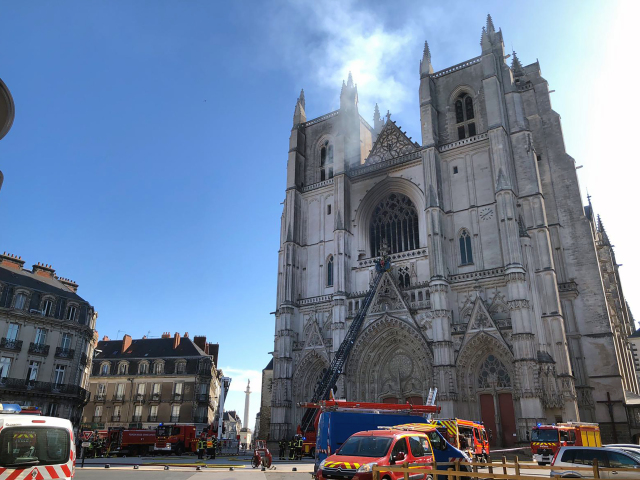 Nantes, Francúzsko, katedrála, požiar