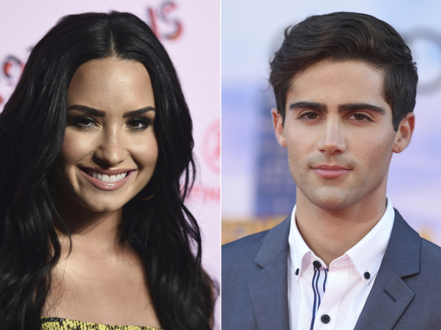 Speváčka Demi Lovato a herec a spevák Max Ehrich na kombinácii záberov. 