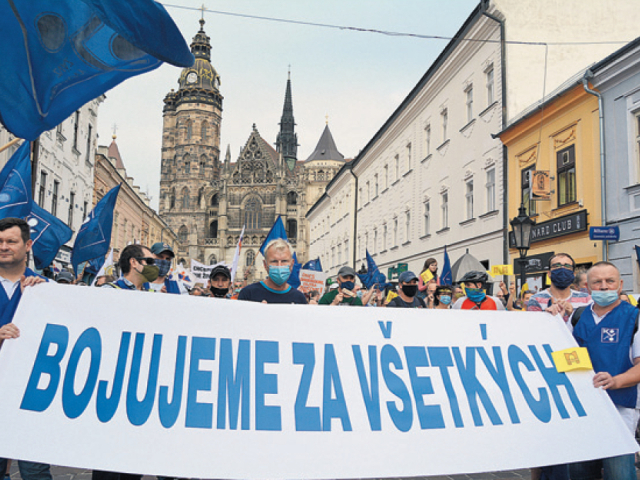 odbory, protest, Košice