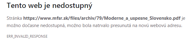 MF SR, Moderné a úspešné Slovensko