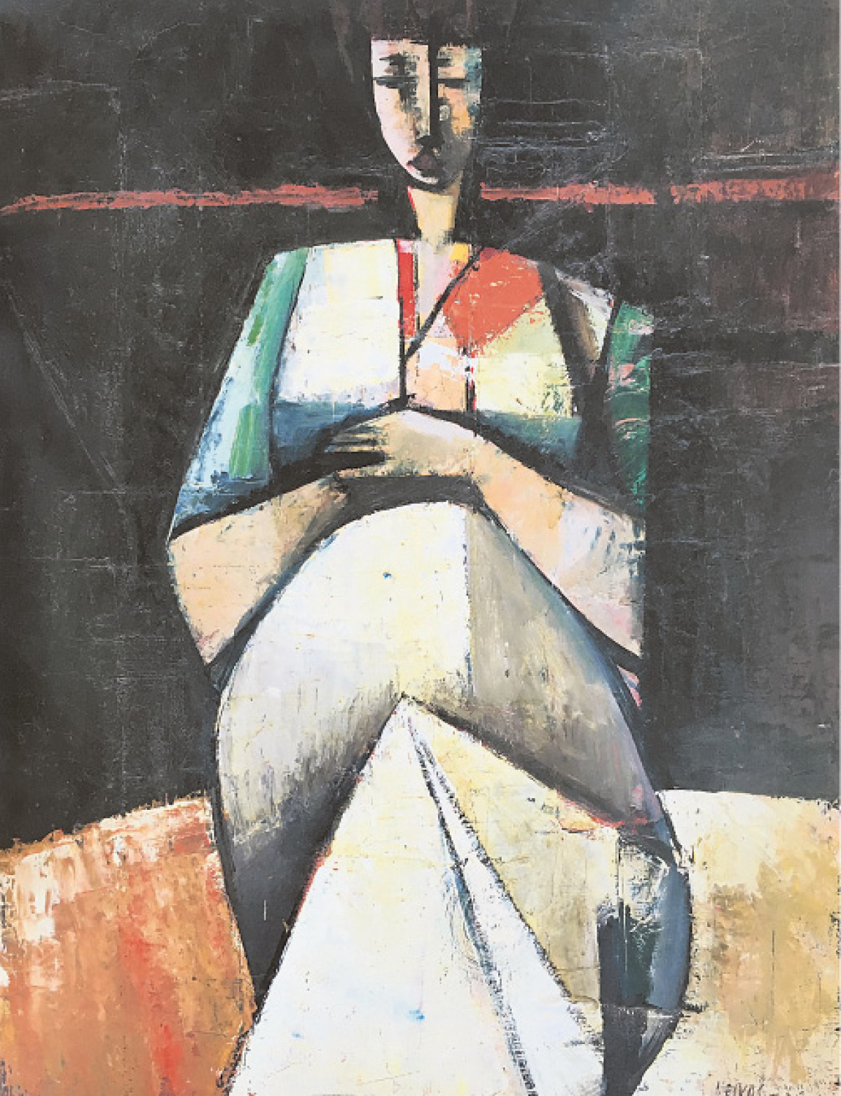 Tehotna  1960  olej  90 8 x 70 cm  