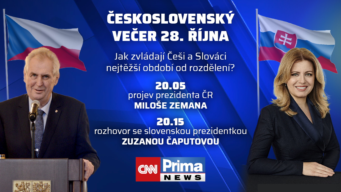 V čase lomcujúcej druhej vlny koronakrízy sa obyvateľom Česka a Slovenska prihovorí prezident ČR Miloš Zeman a prezidentka SR Zuzana Čaputová.