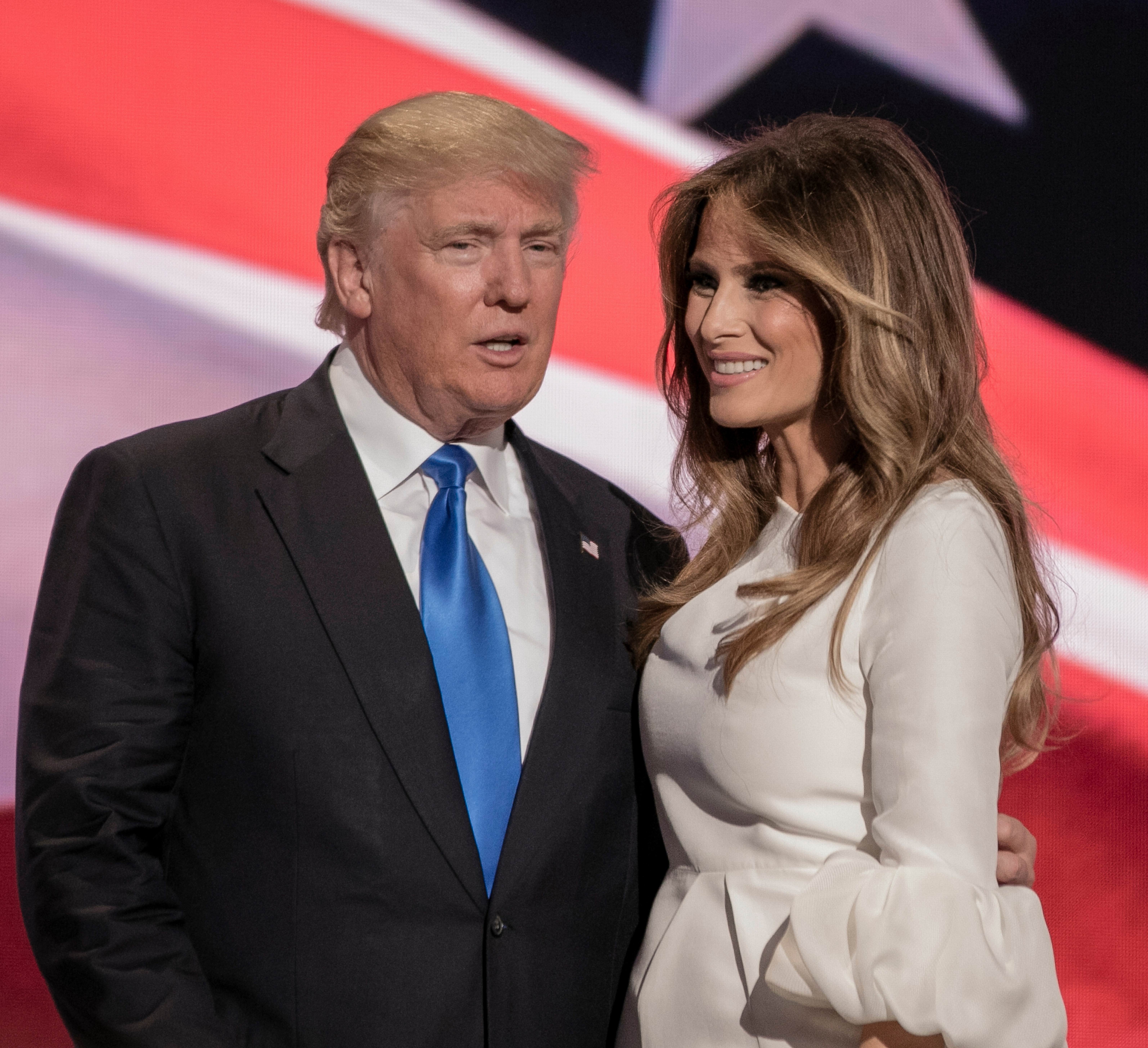 Prezident USA Donald Trump s manželkou, prvou dámou, Melaniou.