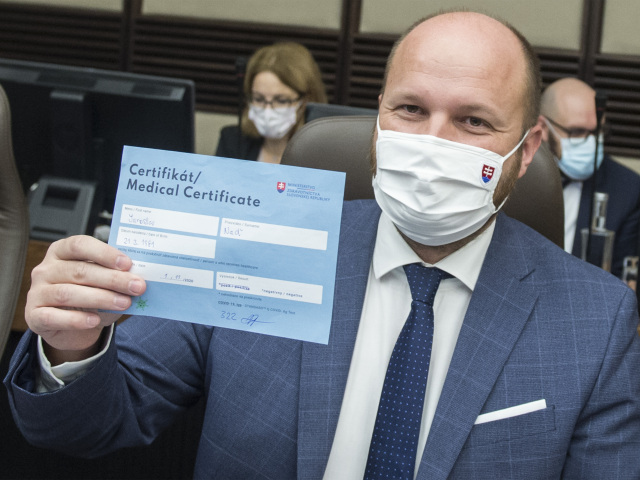 Jaroslav Naď, certifikát, koronavírus