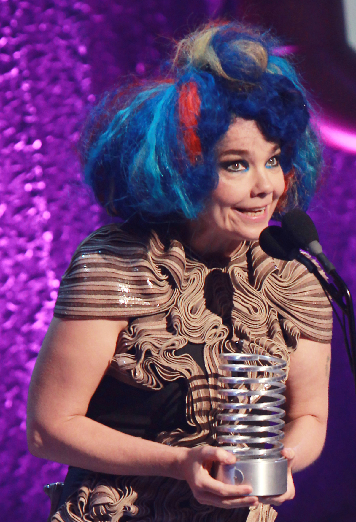 Speváčka Bjork na zábere z roku 2012.