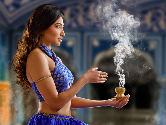 žena, exotika, kráska, Srí Lanka, India, dym, ezoterika