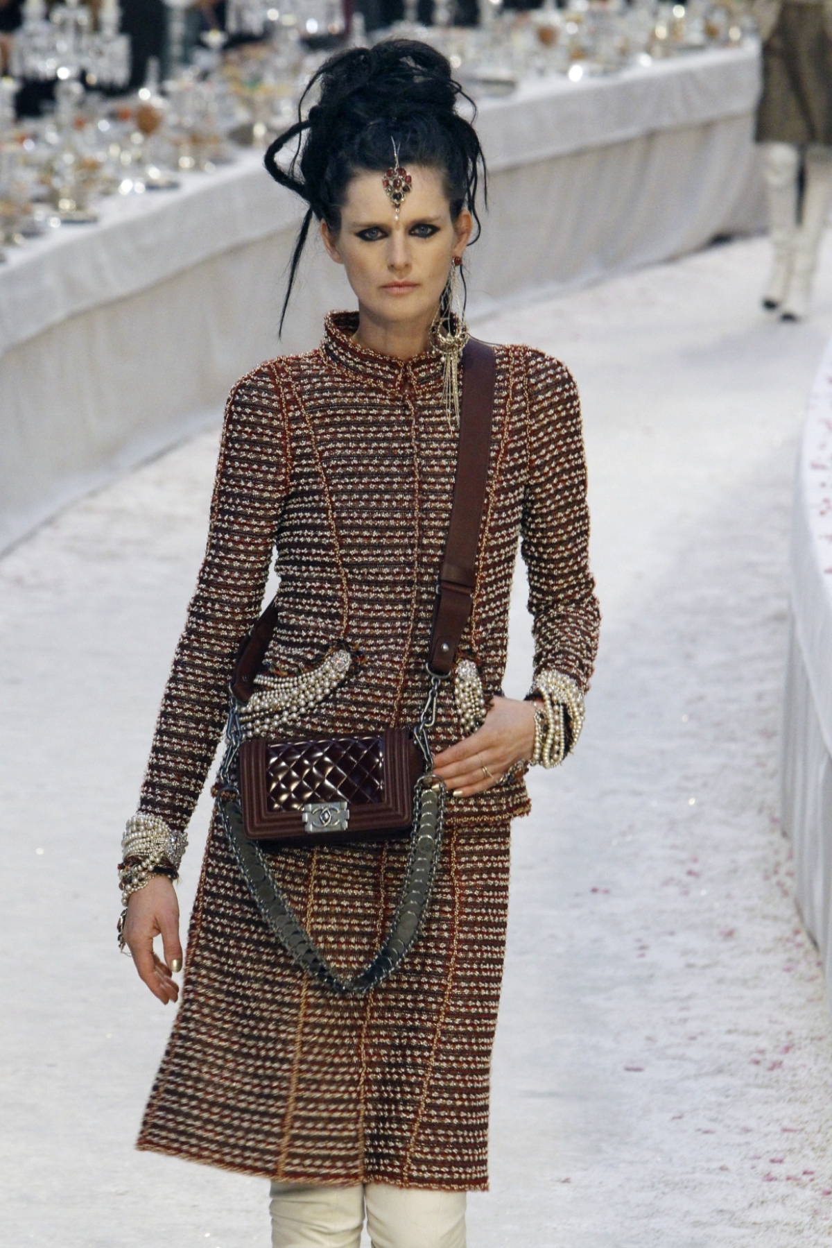 Britská modelka Stella Tennant na zábere z prehliadky Chanel v decembri 2011.